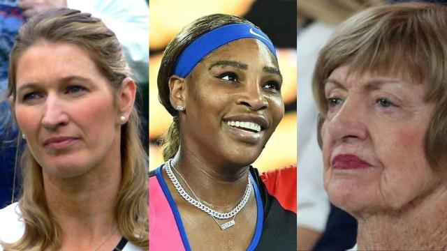 Las tenistas Stefanie Graf, Serena Williams y Margaret Court.