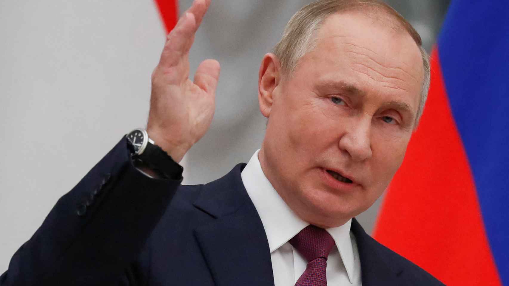 Vladimir Putin, durante la rueda de prensa que ha ofrecido en el Kremlin.