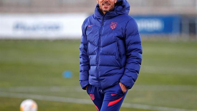 El 'Cholo' Simeone, en un entrenamiento del Atlético de Madrid