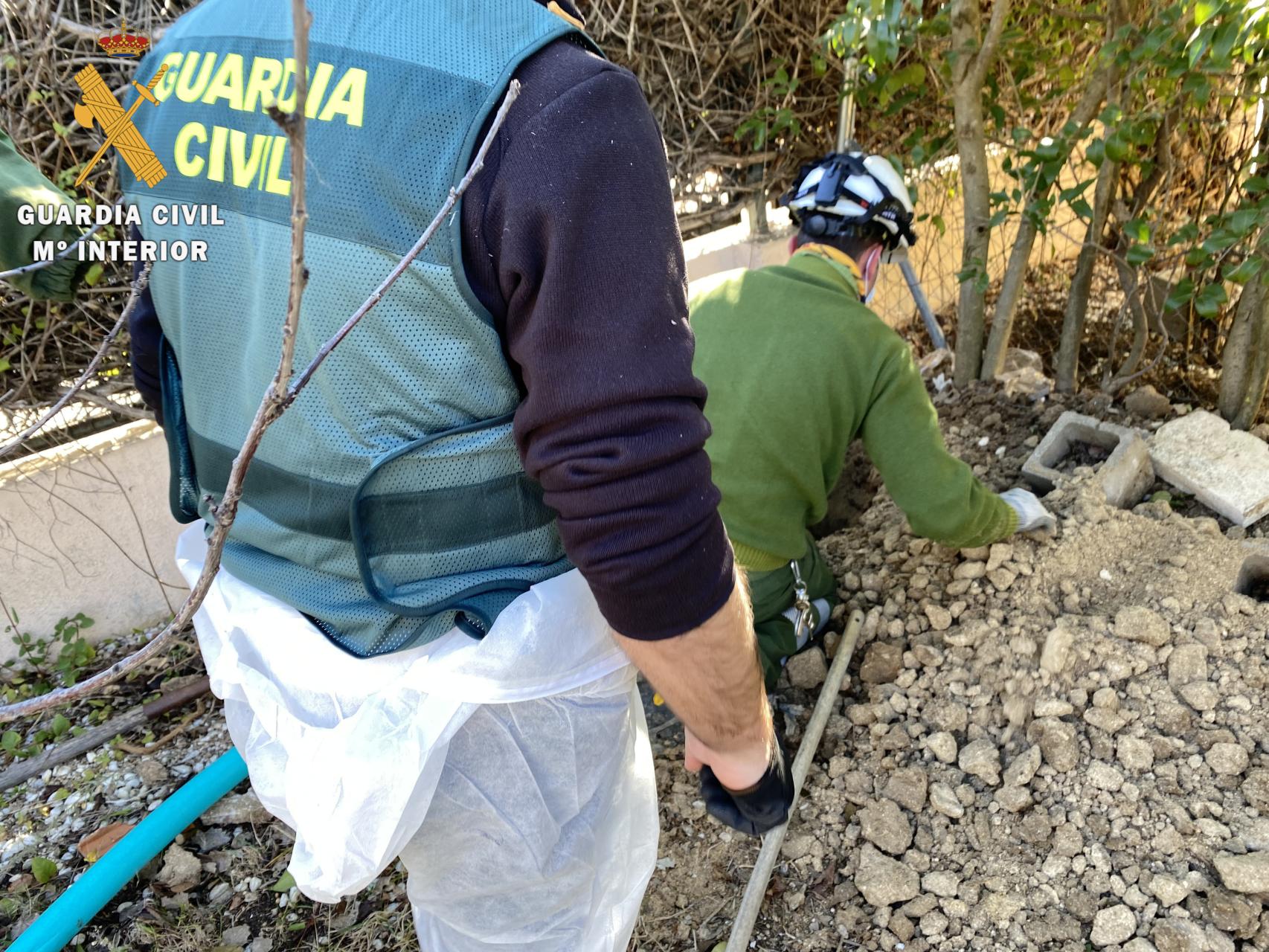 Intervención de la Guardia Civil en la plantación de marihuana