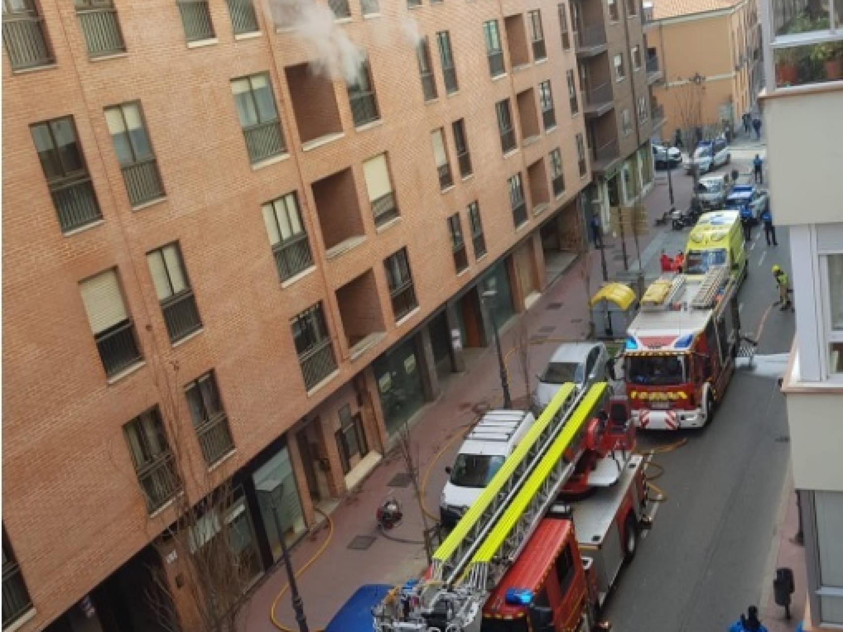 Imagen del incendio en la calle San Quirce