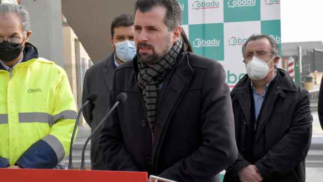 El candidato del PSOE a la Presidencia de la Junta de Castilla y León, Luis Tudanca, en Cobadú