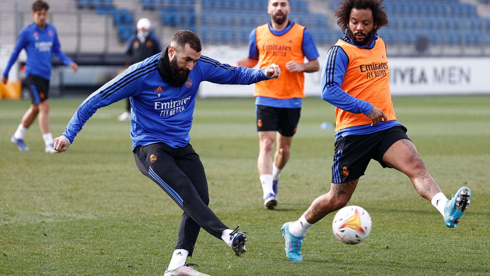 Karim Benzema, durante el partido de entrenamiento del Real Madrid