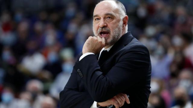 Pablo Laso, en un partido del Real Madrid de la temporada 2021/2022