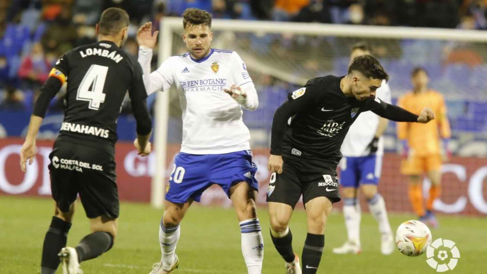 Lombán y Ramón, en el partido frente al Zaragoza.
