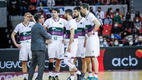 Fotis Katsikaris, en su último partido como entrenador del Unicaja.