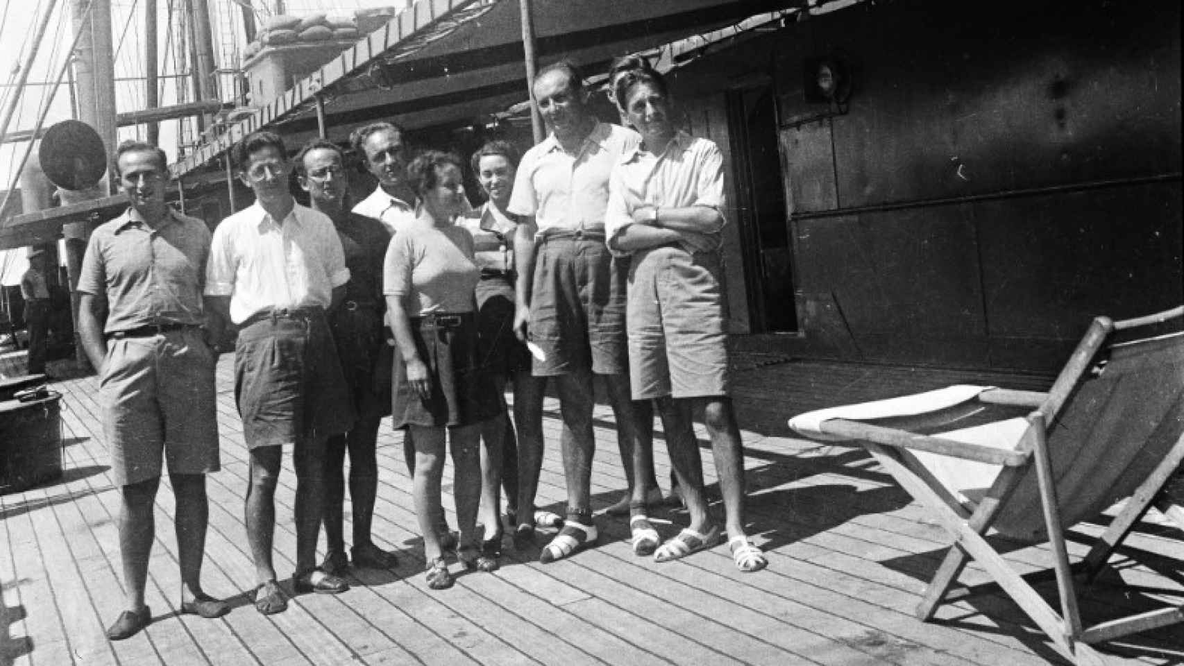 Fotografía del grupo de médicos en el velero 'Aeneas', 1939. Cortesía del archivo familiar Schön/Somogyi.