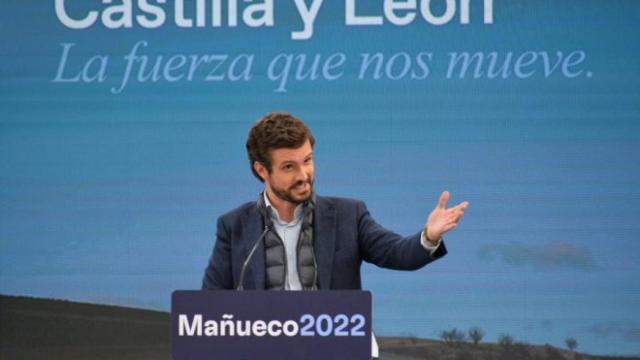 Pablo Casado, en un acto de la campaña de Castilla y León.