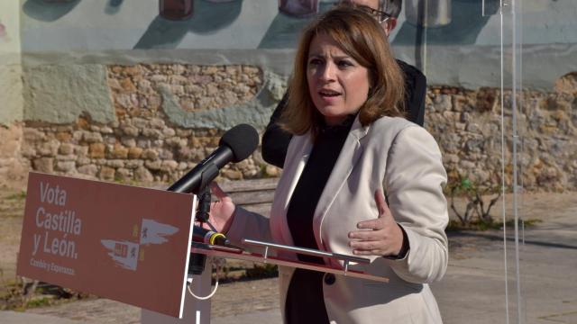 Adriana Lastra, vicesecretaria general del PSOE, durante su visita a Zamora