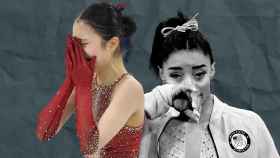Zhu Yi y Simone Biles, llorando en los Juegos Olímpicos de Invierno y verano, respectivamente