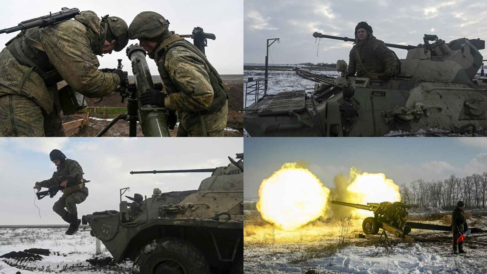 Maniobras de entrenamiento militar del Ejército ruso.