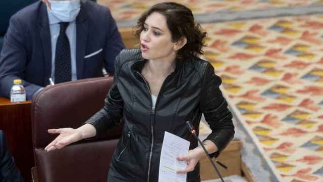 Isabel Díaz Ayuso interviene este jueves en un pleno en la Asamblea de Madrid. EP