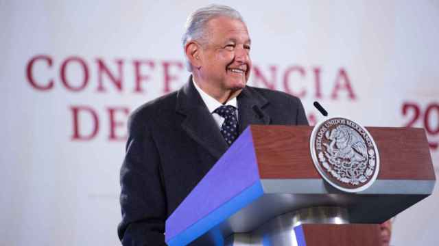 El presidente de México, Andrés Manuel López Obrador, durante una de sus ruedas de prensa diarias.