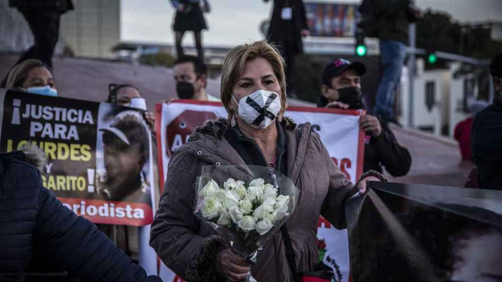 Marcha por la muerte de la periodista Lourdes Maldonado