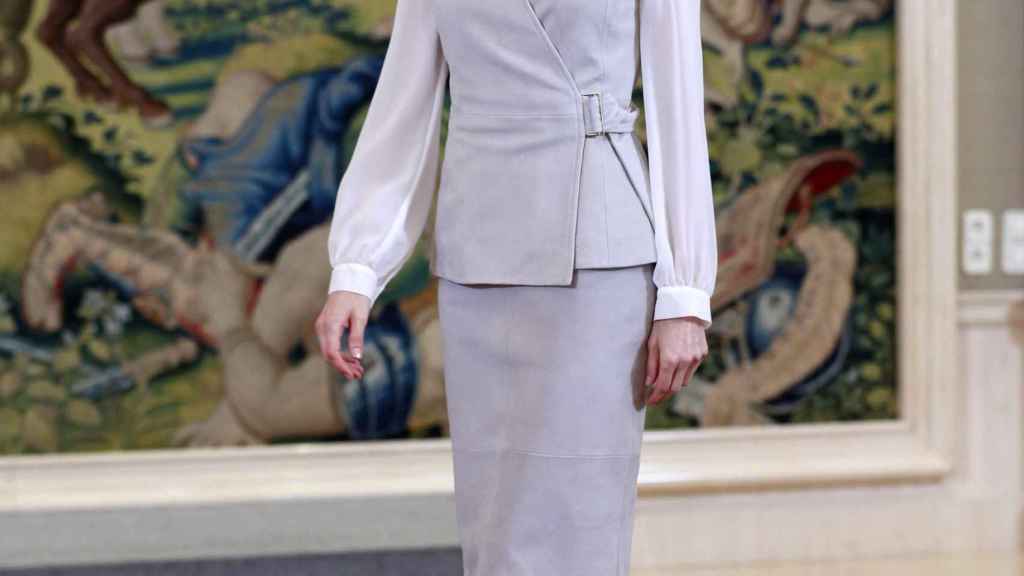 La reina Letizia en una de sus audiencias en Zarzuela.