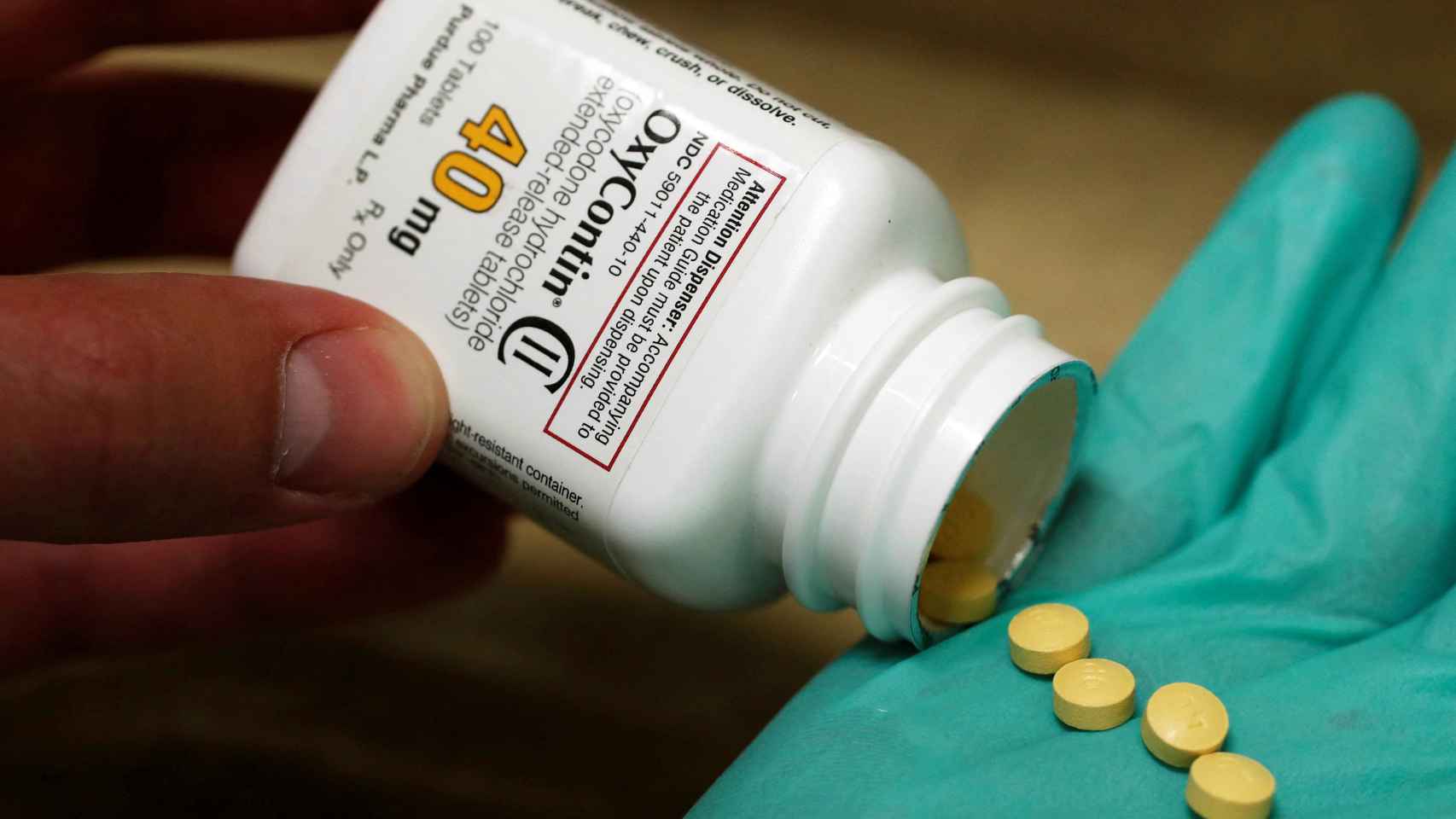 Envases de OxyContin, el opioide de Purdue Pharma.