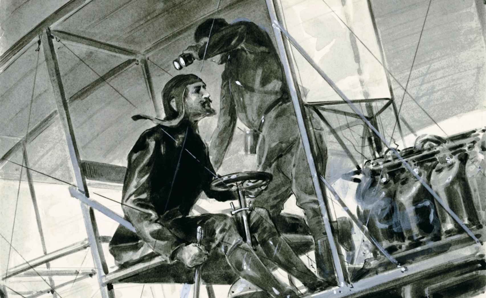 Ilustración para 'L'Aviateur du Pacifique'.