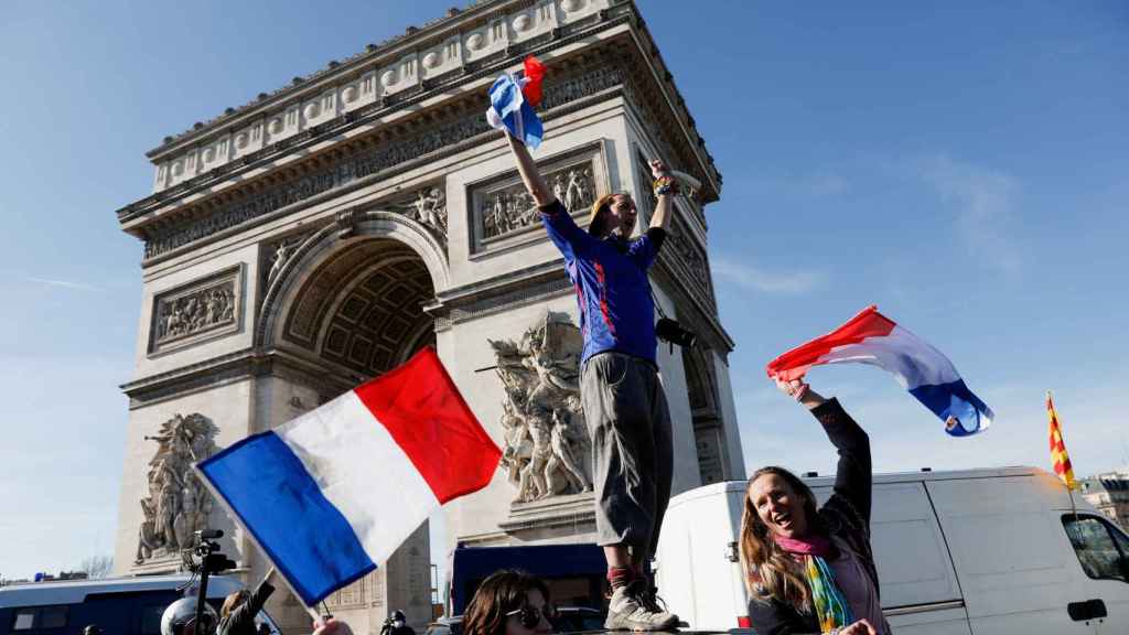 Protesters in Paris on Saturday.
