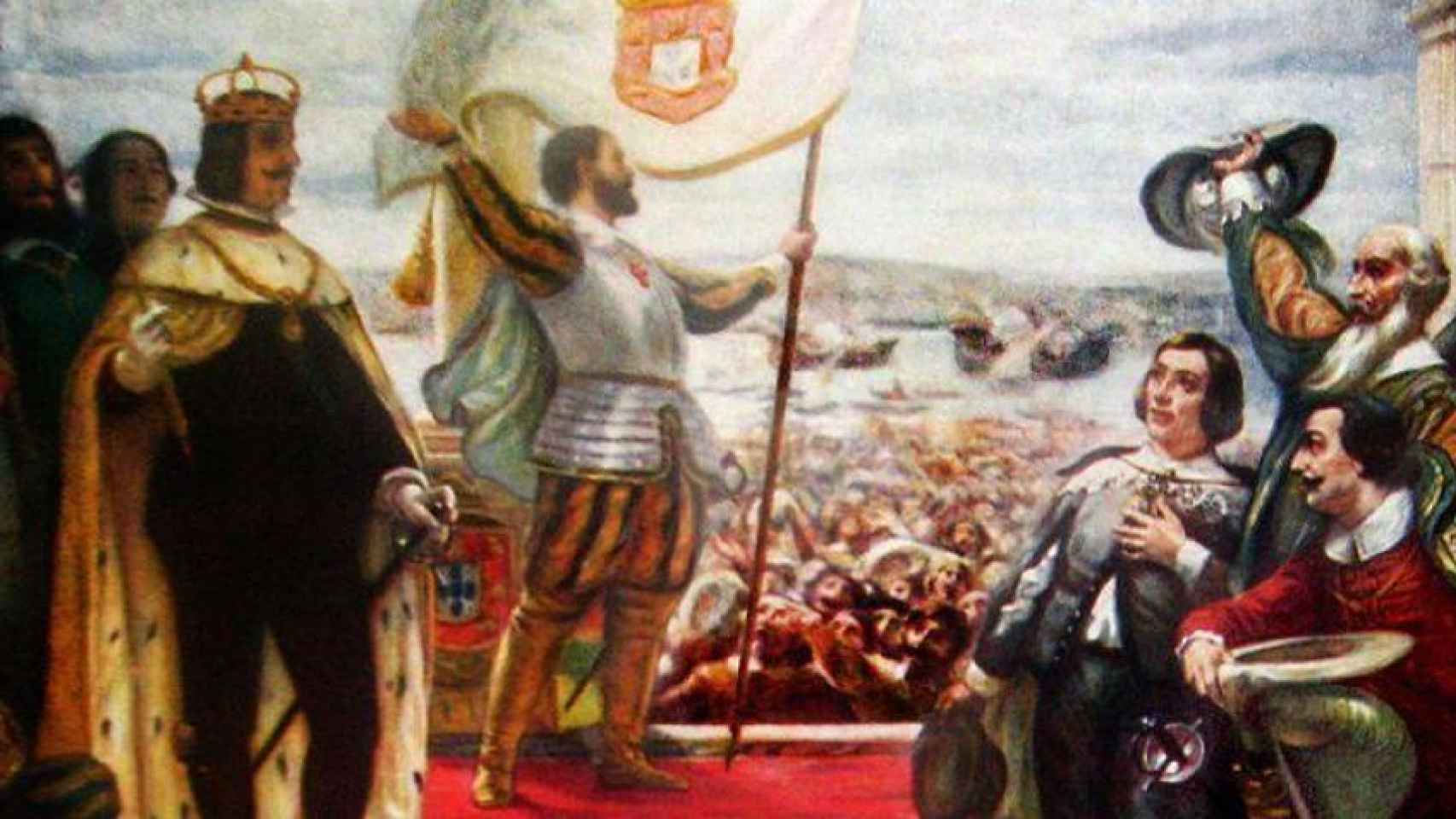 Cuadro donde se capta la proclamación del rey Juan como monarca de Portugal.