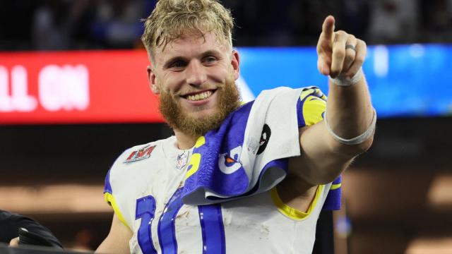 Cooper Kupp, durante la celebración de Los Angeles Rams de la Super Bowl LVI