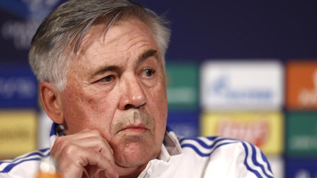 Carlo Ancelotti, en rueda de prensa de la Champions League