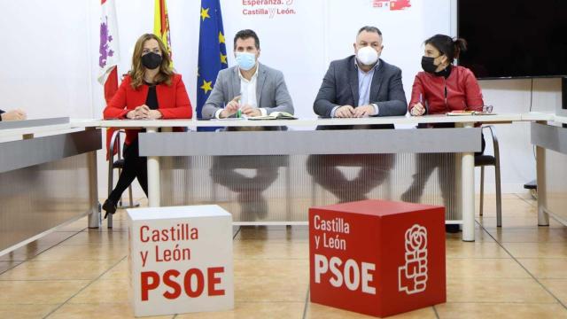 Luis Tudanca durante la reunión de la ejecutiva autonómica