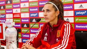 Marta Cardona, en rueda de prensa con la selección española de fútbol femenino