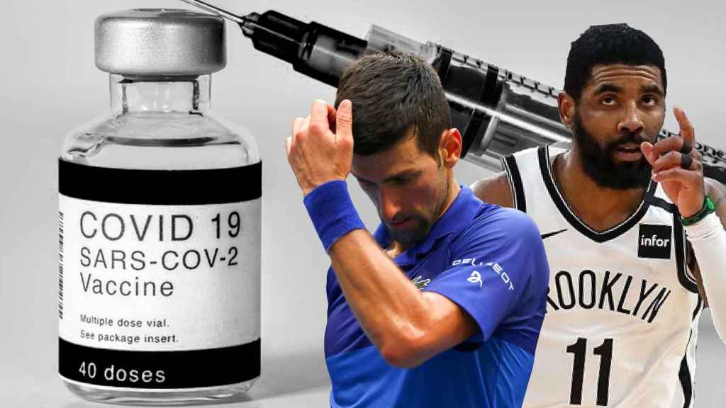 Novak Djokovic y Kyrie Irving, en un fotomontaje