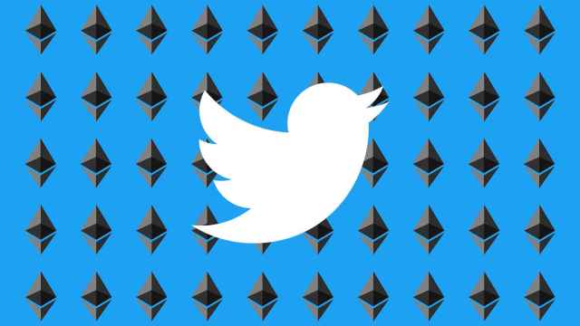 Logo de Twitter junto al de Ethereum.