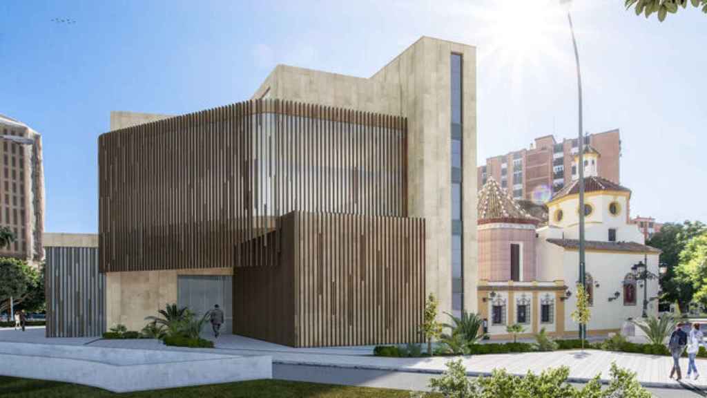 Infografía de la ampliación de la casa hermandad de la Expiración, en Málaga.