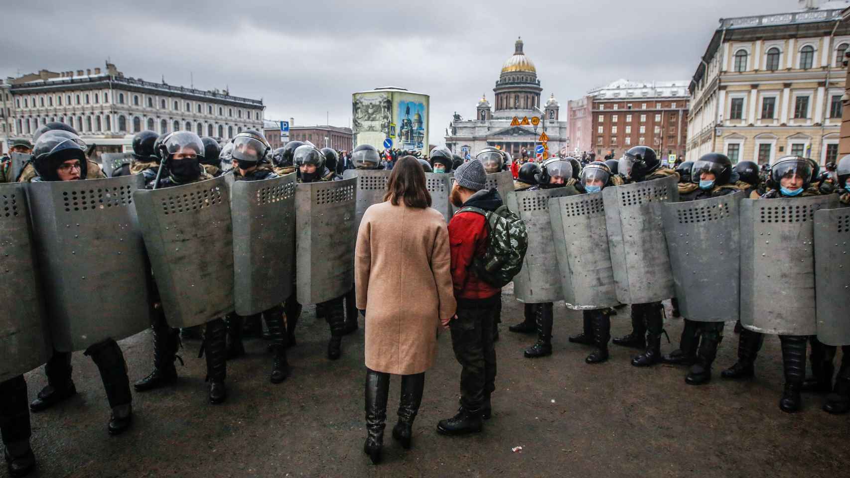 Una reciente manifestación a favor de Navalny en San Petersburgo.