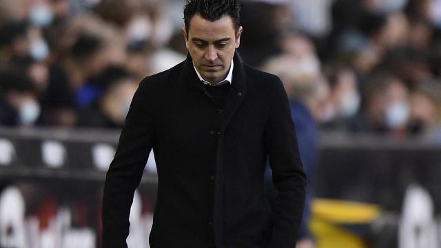 Xavi Hernández, en un partido del Barcelona en la temporada 2021/2022