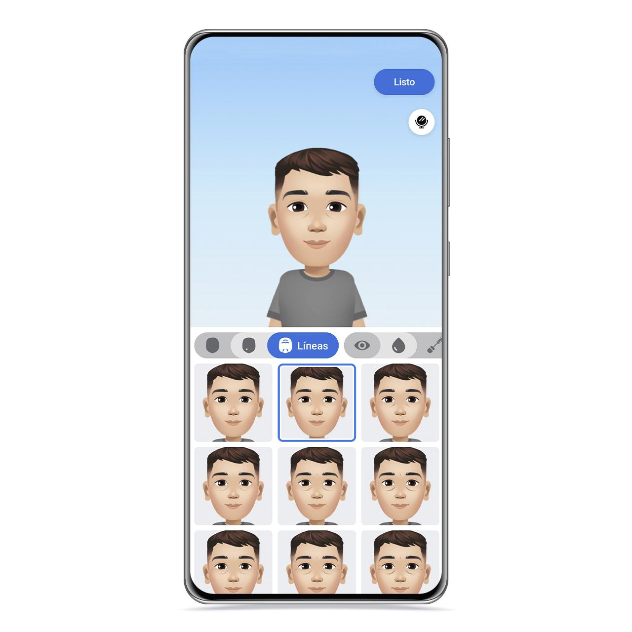 3D avatar facial lines