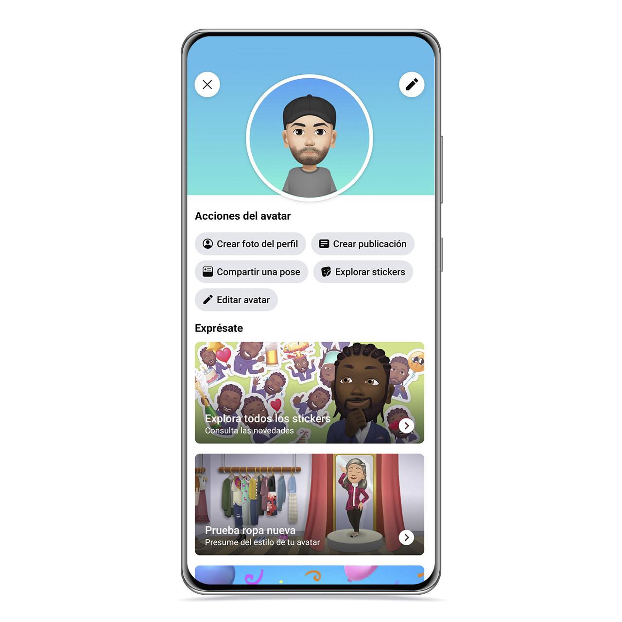 3D avatar menu