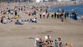 Playa en Valencia el pasado fin de semana.