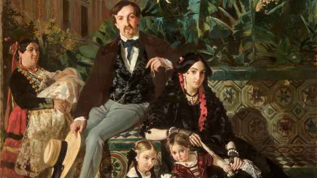 Alfred Dehodencq:  detalle de 'El duque de Montpensier con su familia...' 1853