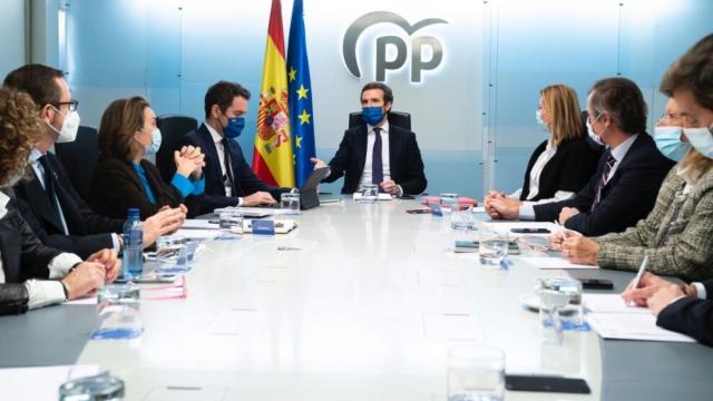 Pablo Casado y su comité de dirección. Fotografía de archivo.