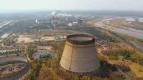 Vista aérea de la central nuclear de Chernóbil
