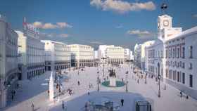 Vista aérea de la nueva Puerta del Sol en el proyecto de remodelación aprobado por el Ayuntamiento de Madrid.
