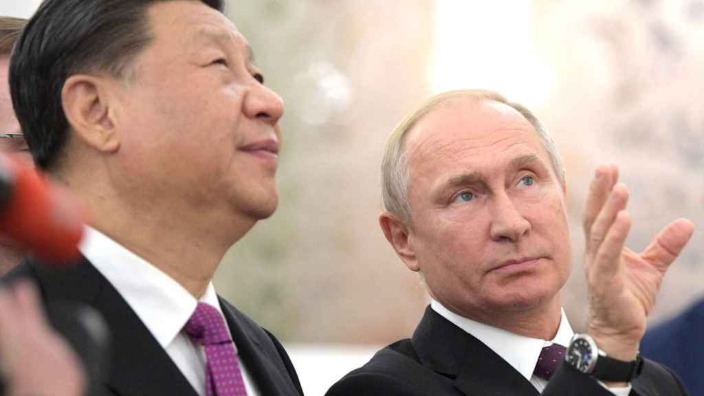 El presidente de China, Xi Jinping, y el presidente ruso, Vladimir Putin.