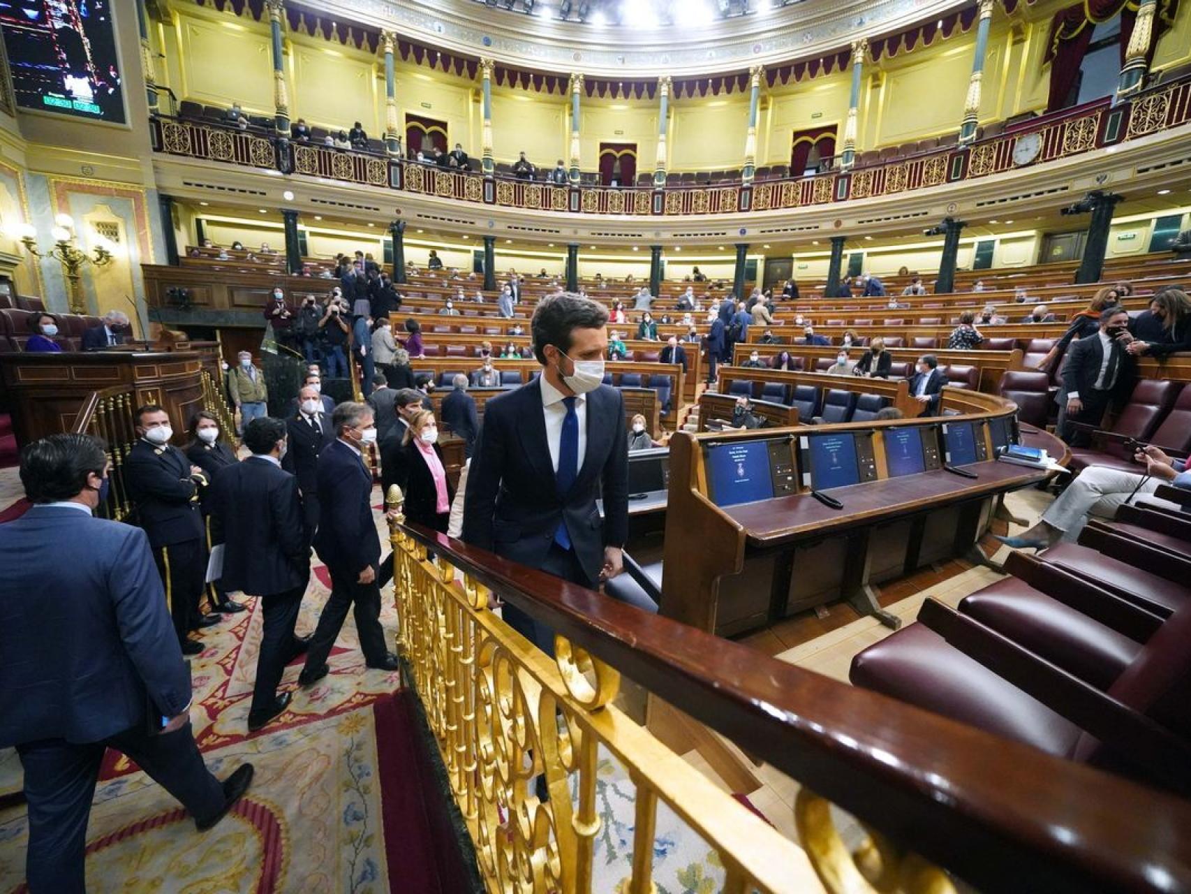 Pablo Casado el día que abandonó el Congreso de los Diputados.