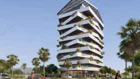 Diseño de un edificio proyectado por Nuovit en el litoral oeste de Málaga.