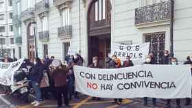 Protesta vecinal en Valencia por la creciente inseguridad ciudadana.