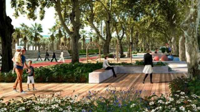 Diseño planteado para extender el Parque hacia el Palmeral de las Sorpresas, en Málaga.