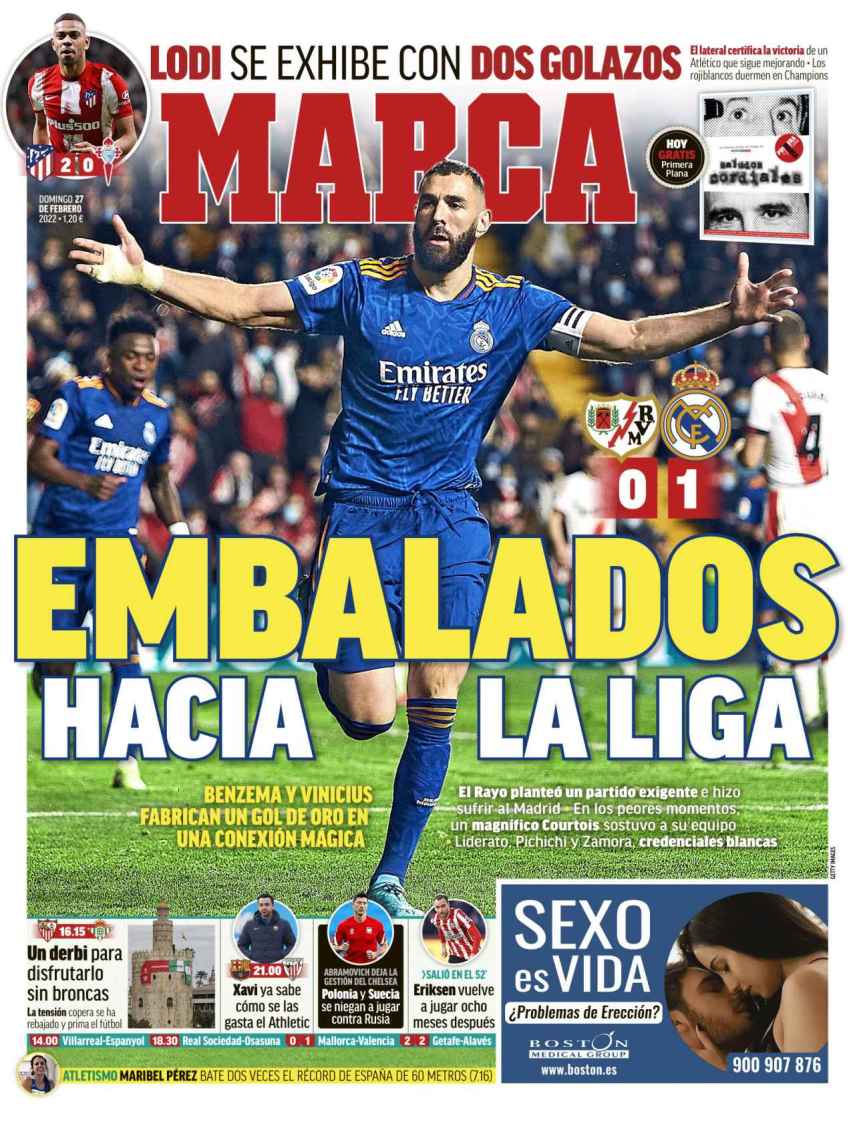 La portada del diario MARCA (26/02/2022)