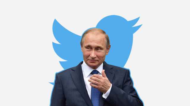Putin junto al logo de Twitter.