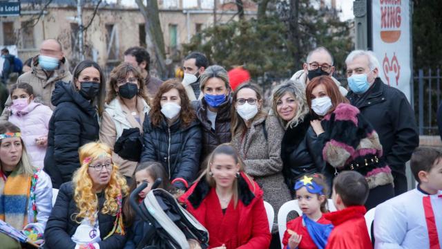 La alcaldesa de Toledo, Milagros Tolón, en el desfile de Carnaval de este sábado.