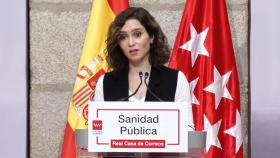 La presidenta de la Comunidad de Madrid, Isabel Díaz Ayuso, presenta su Plan de Natalidad 2022-24