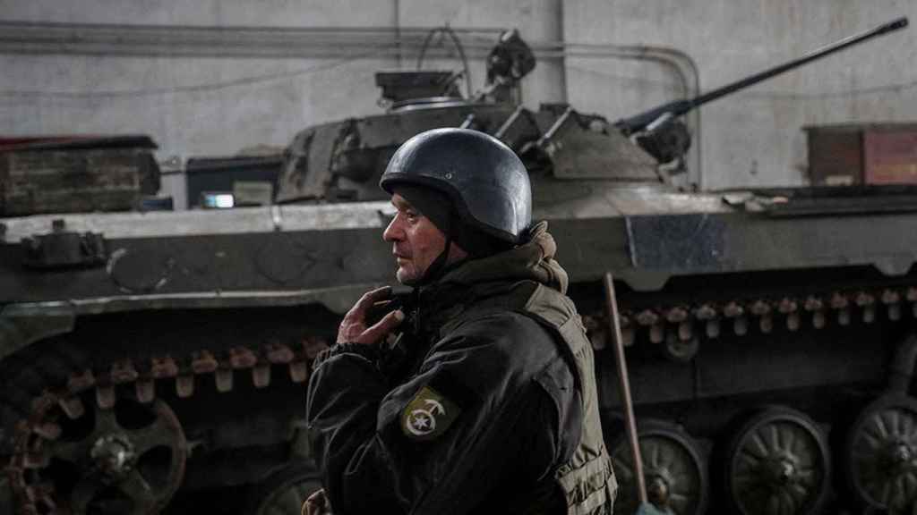 Soldados en Kiev.