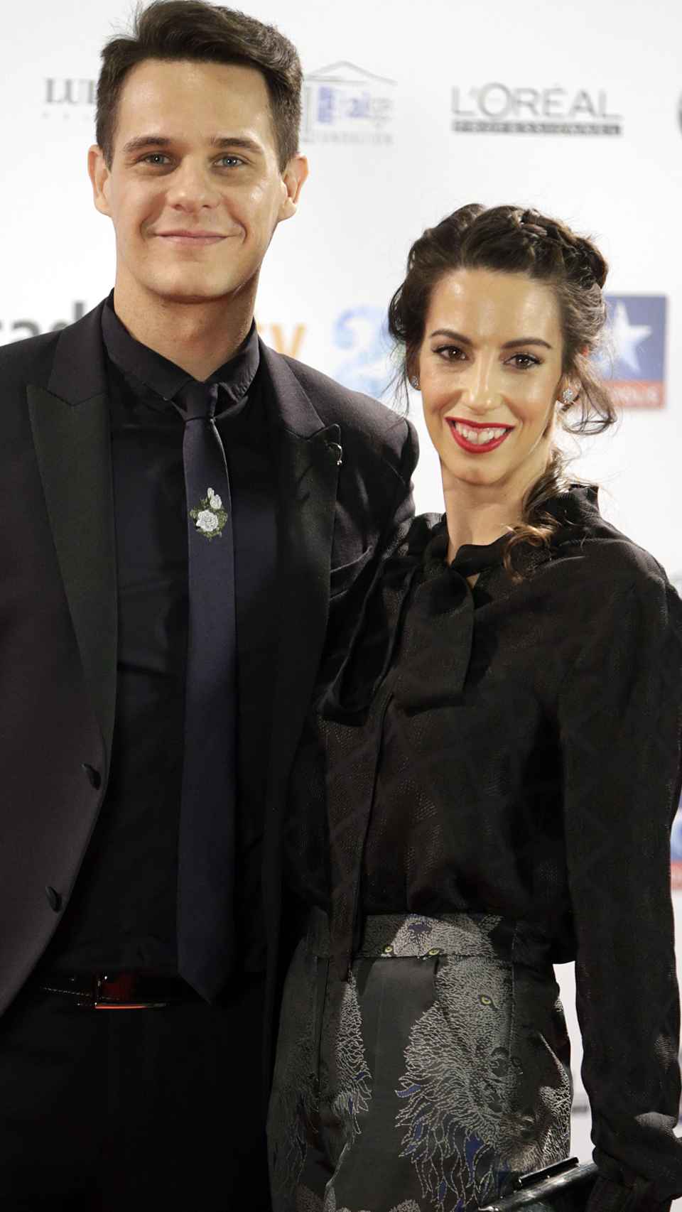 El presentador Christian Gálvez y su todavía esposa, Almudena Cid, en un evento público en 2017.